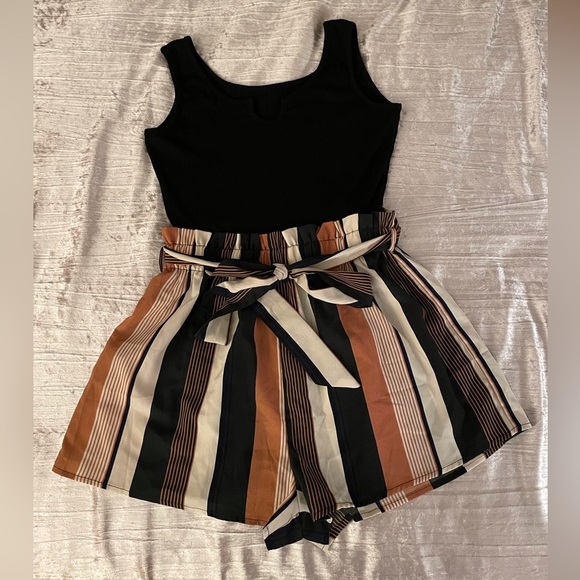 Sleeveless Romper Black Brown Size M - Picture 3 of 12